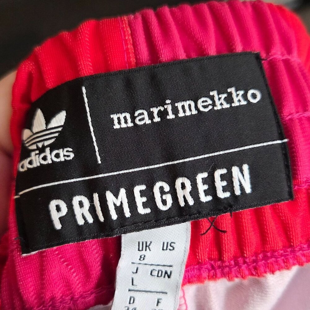 Adidas Marimekko Athletic Shorts Red Pink Elastic Waist Primegreen - Sz S H20476 - Picture 8 of 8